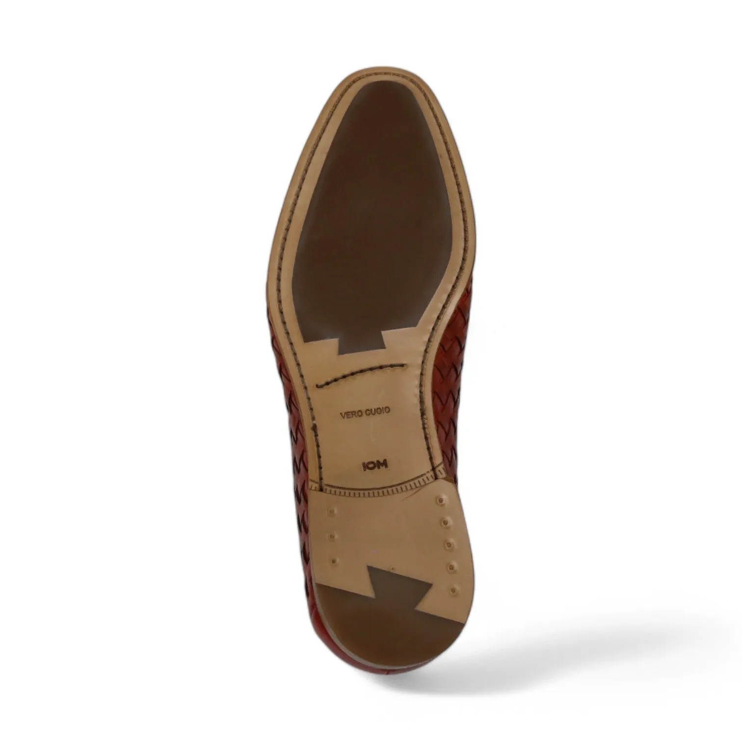 Ambrogio by Mezlan Solomeo 21101 Men's Shoes Red Woven Leather Penny Slip-On Loafer (AMZ1011)
