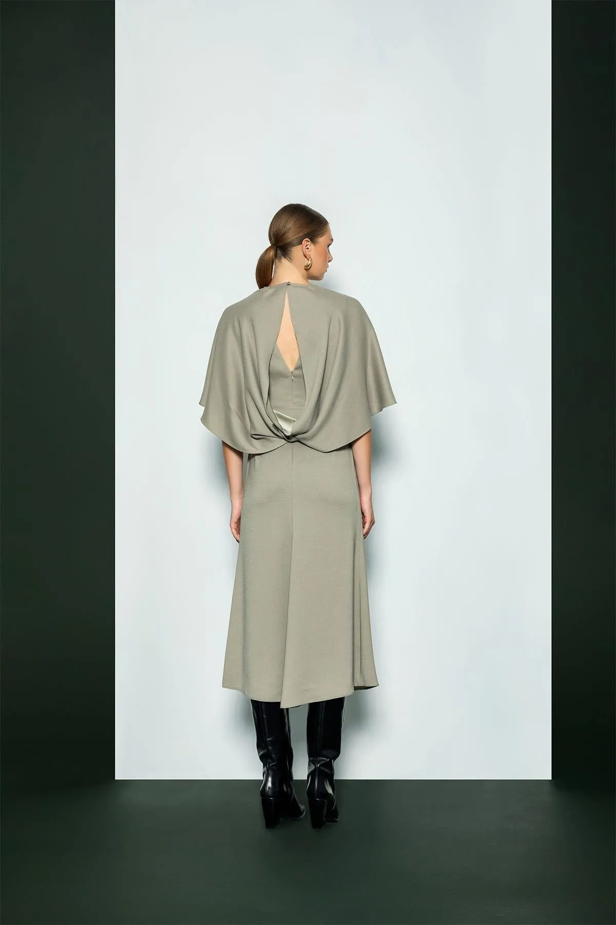 Backless Dress Light Khaki