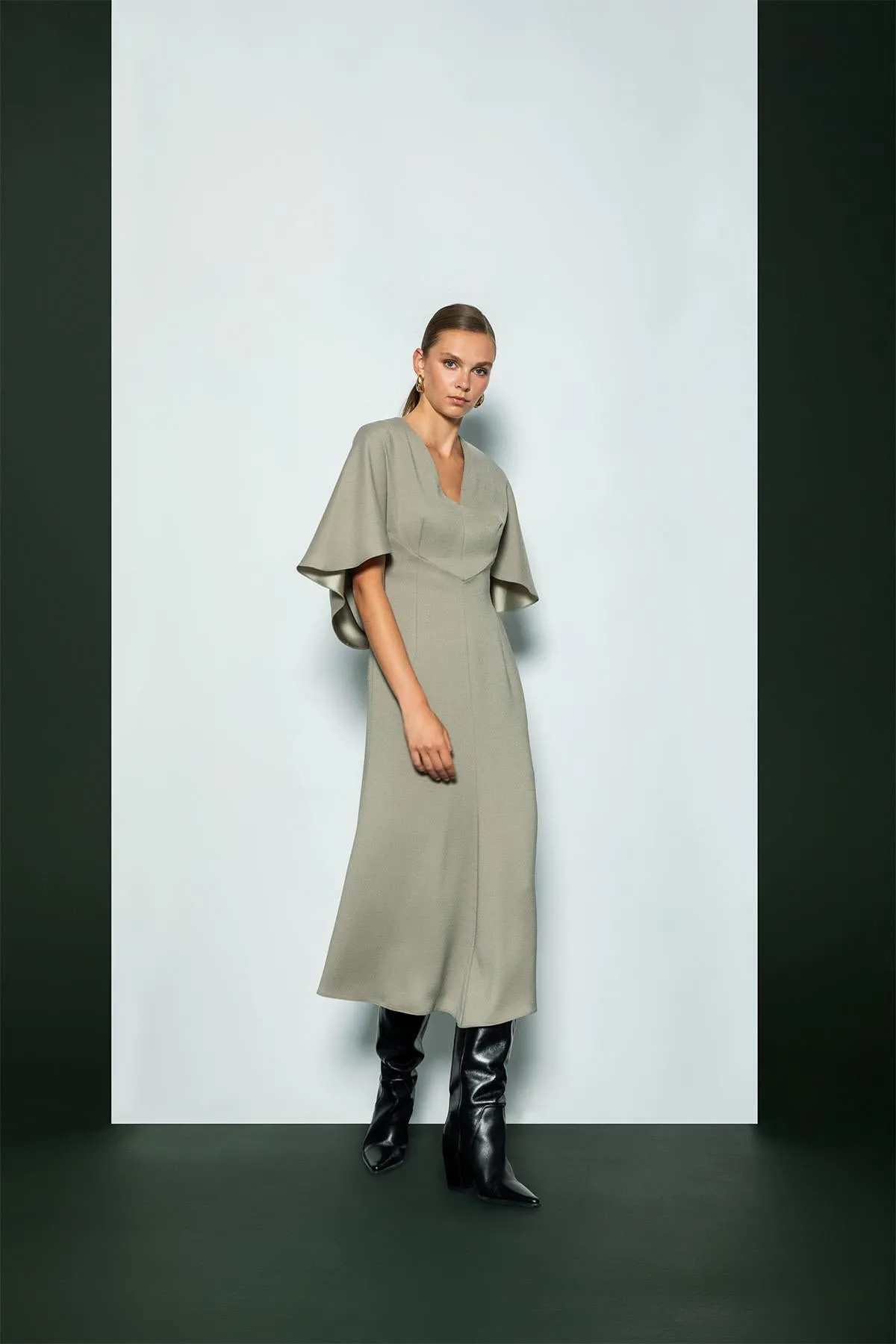 Backless Dress Light Khaki