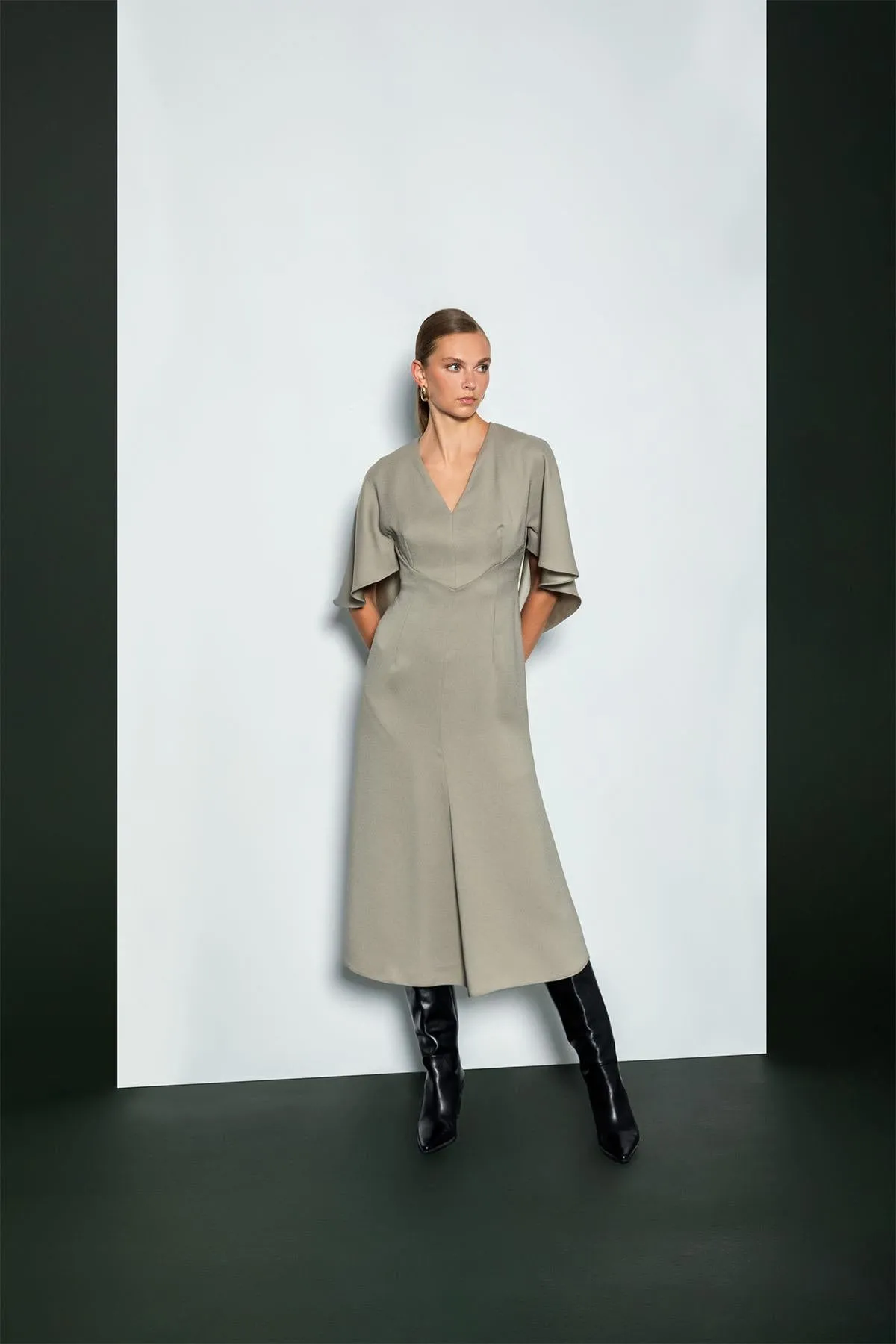 Backless Dress Light Khaki