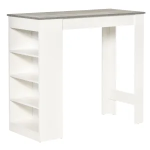 Bar Table Coffee Table Kitchen Dining Table with 4-Tier Storage Shelf for Kitchen