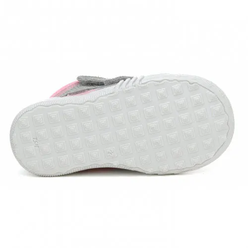 Bartek Girls' Gray-Pink Prophylactic Leather Ankle Sneakers | W-21704-7/AS8