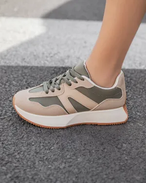 Basket femme kaki à lacets - Amélia