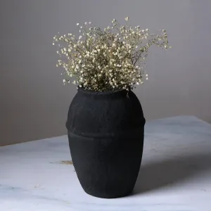 Black Paper Mache Vase | Decorative Flower Pot For Home Decoration