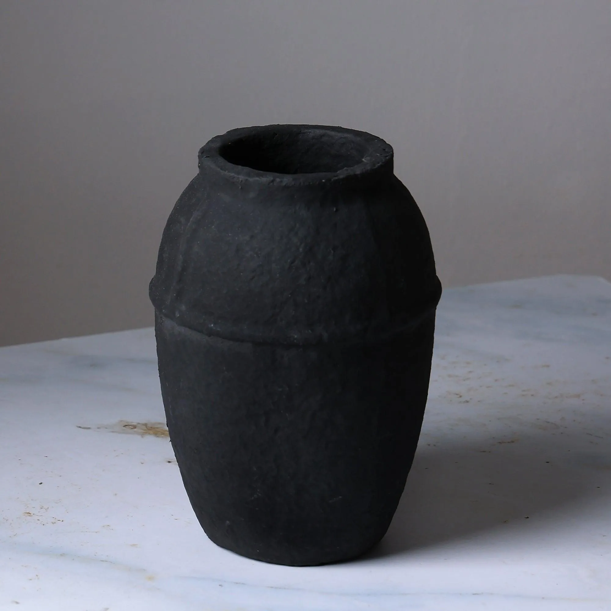Black Paper Mache Vase | Decorative Flower Pot For Home Decoration