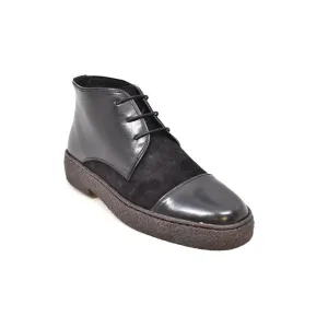 British Walkers Playboy Cap Toe Men's Black Leather and Suede High Tops
