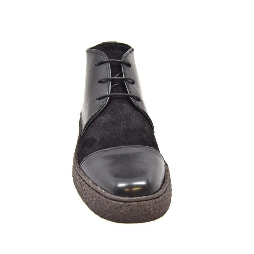 British Walkers Playboy Cap Toe Men's Black Leather and Suede High Tops