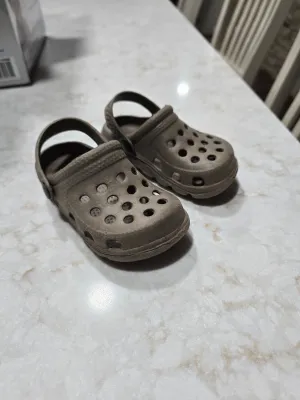 Brown foam slip ons  - size Shoes:           6 & 6.5 (Little Kid)