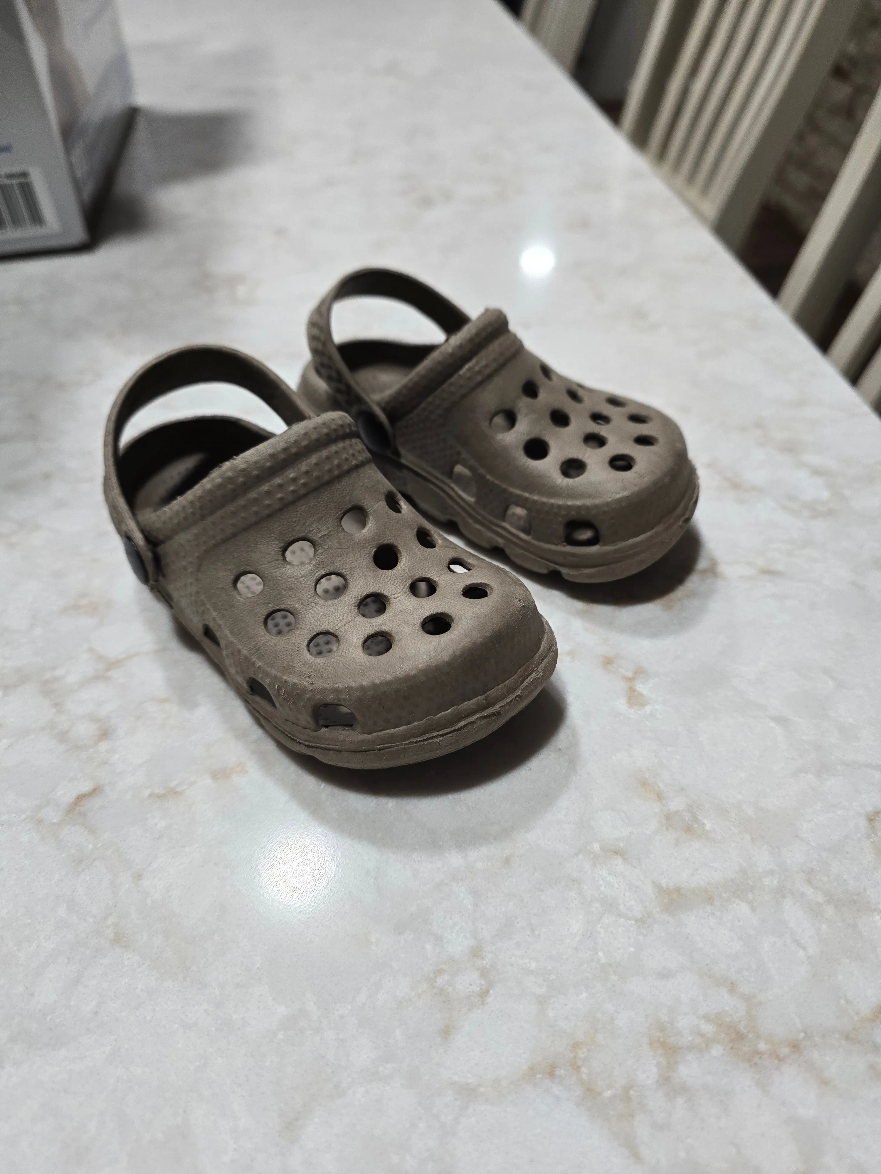 Brown foam slip ons  - size Shoes:           6 & 6.5 (Little Kid)