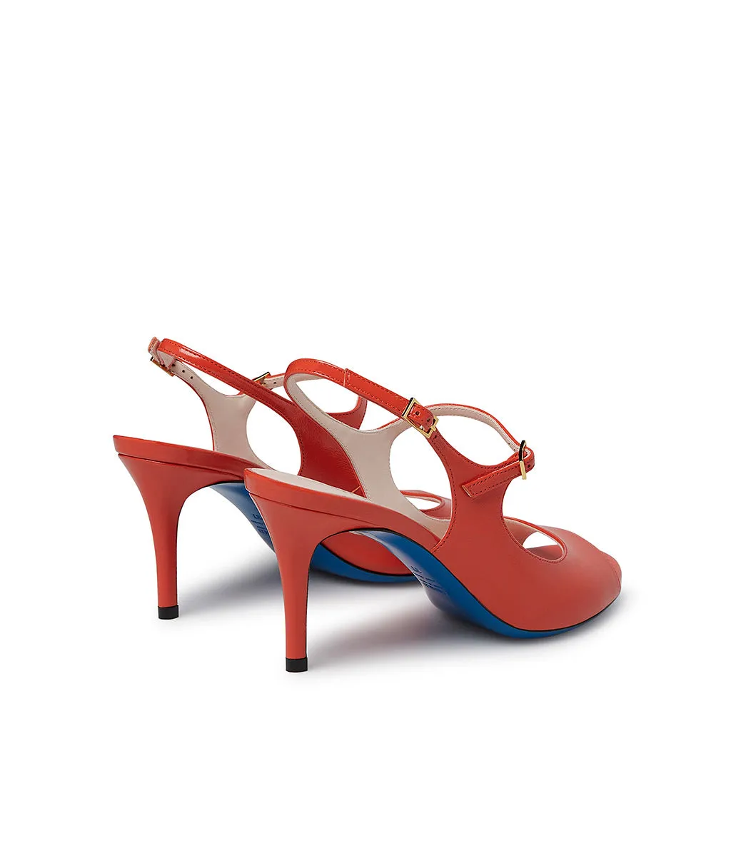 Cayenne red leather pumps