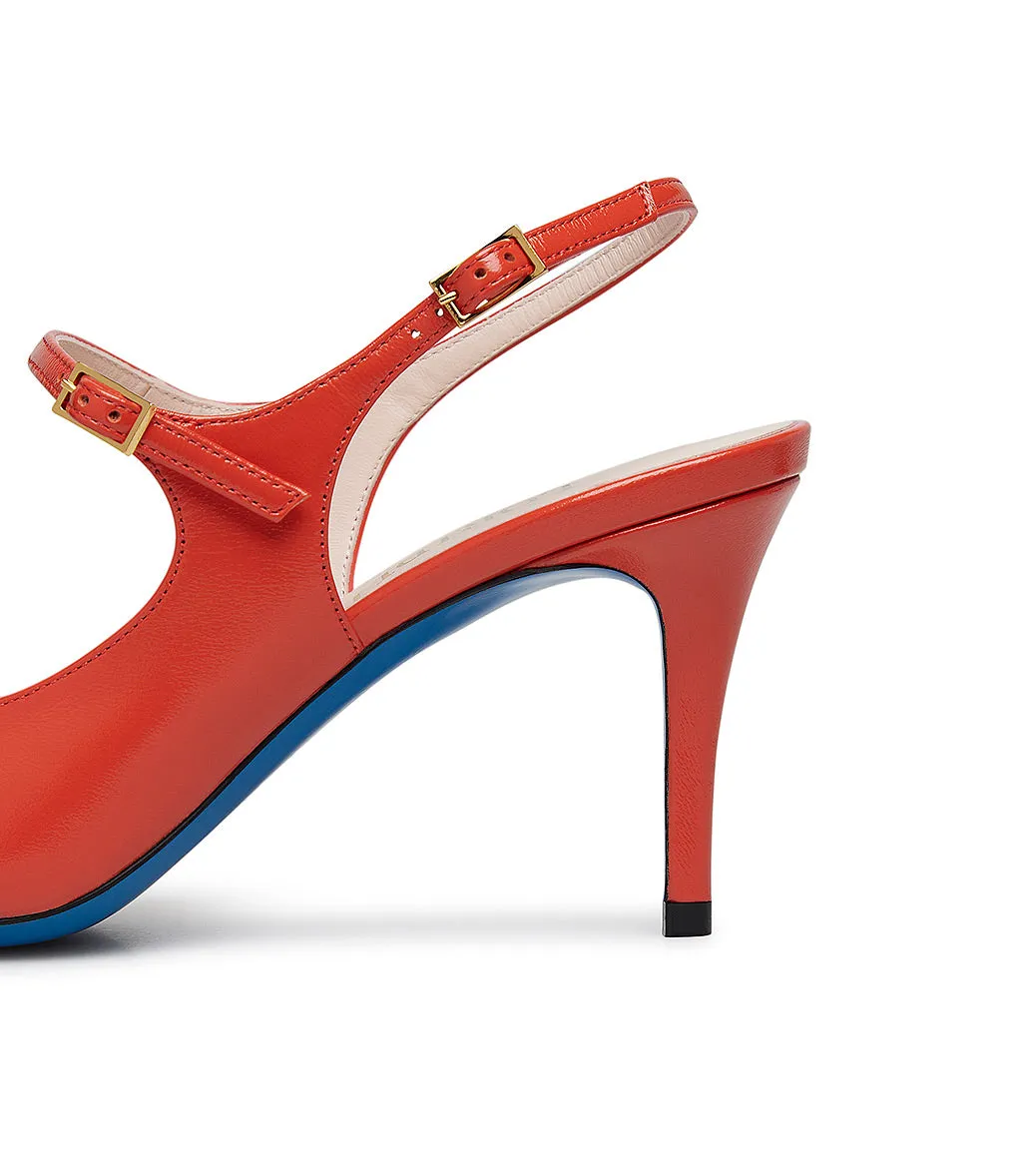 Cayenne red leather pumps