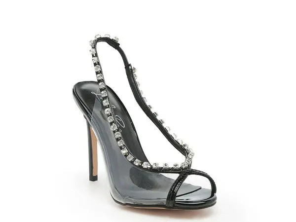 Clear Stiletto Black Sling-back