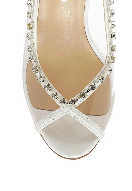 Clear Stiletto Black Sling-back