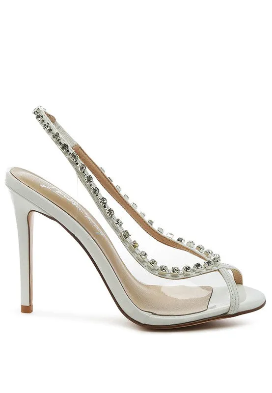 Clear Stiletto Black Sling-back