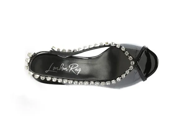 Clear Stiletto Black Sling-back