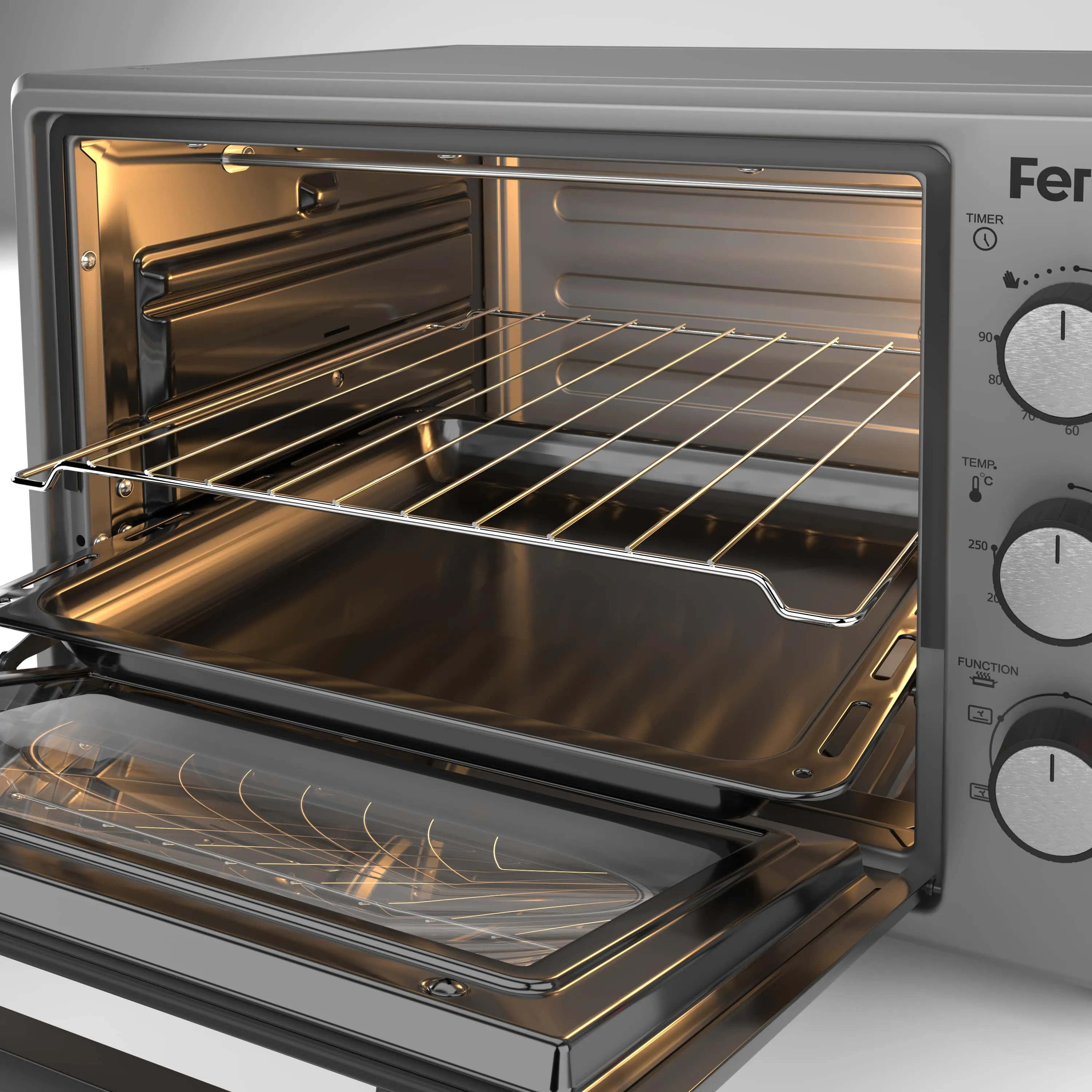 Ferre 35500 LGM  - 35L Turbo Mini Oven - Grey