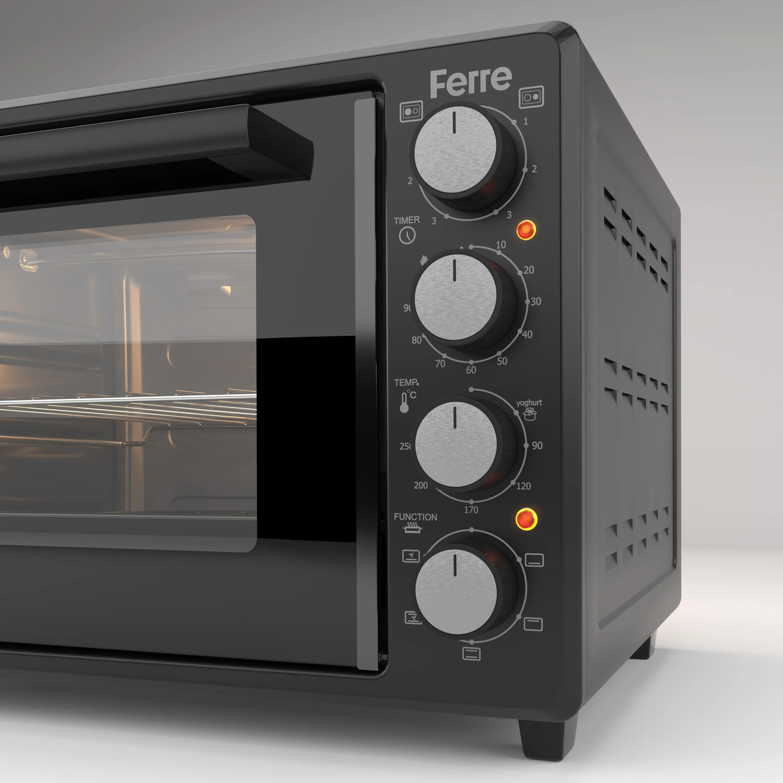 Ferre 3550X-HP  - 35L Turbo Mini Oven With 2 Plate - Black
