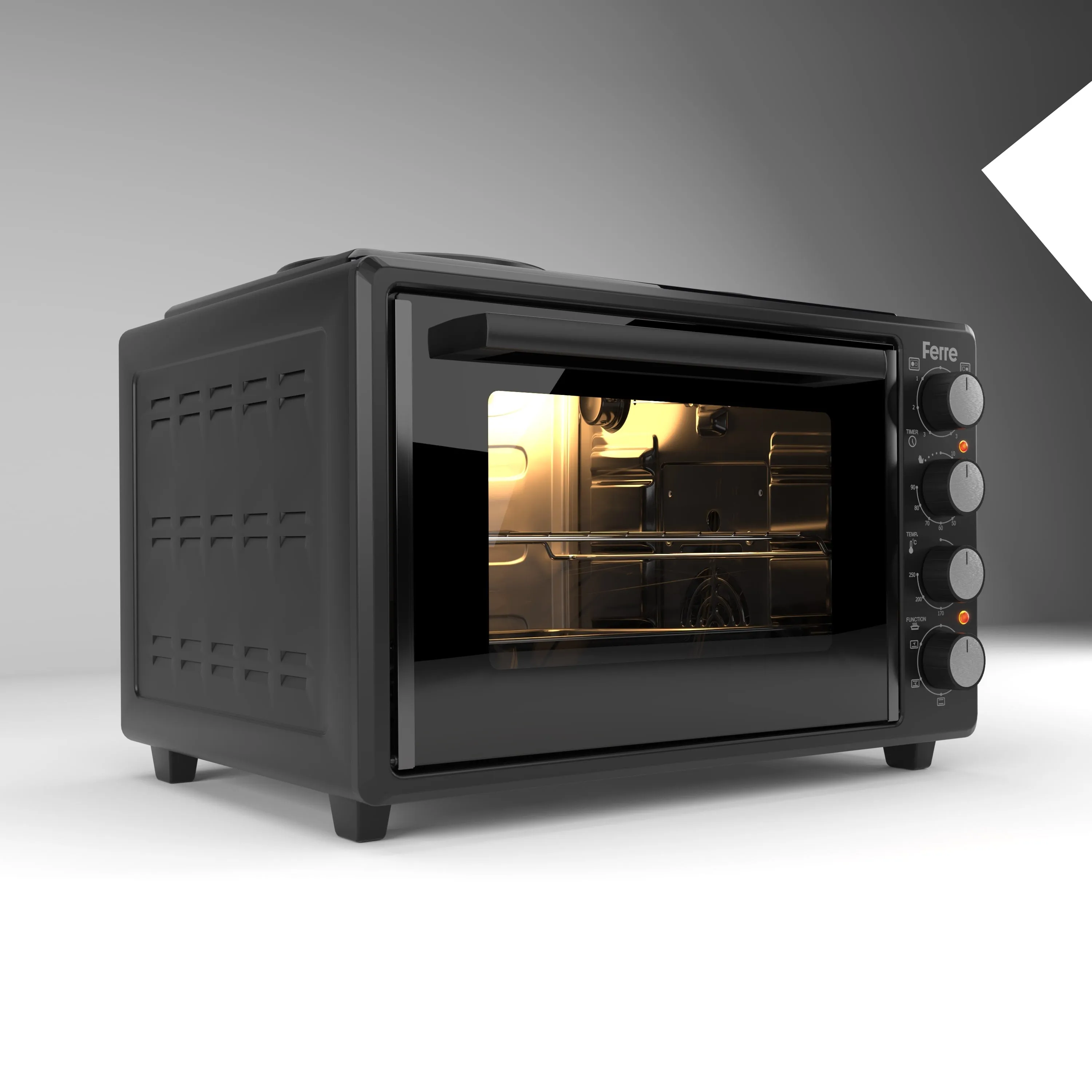 Ferre 3550X-HP  - 35L Turbo Mini Oven With 2 Plate - Black