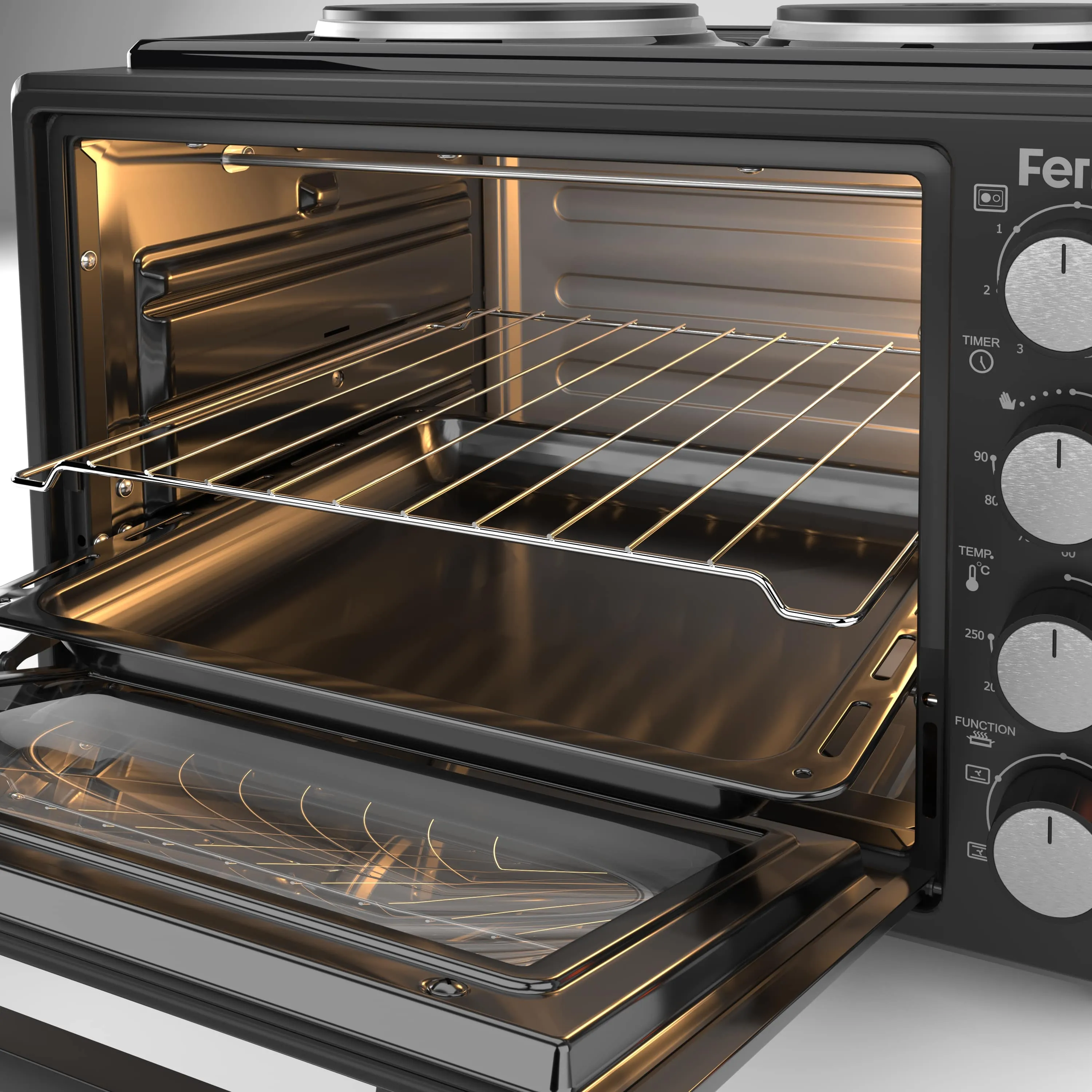 Ferre 3550X-HP  - 35L Turbo Mini Oven With 2 Plate - Black