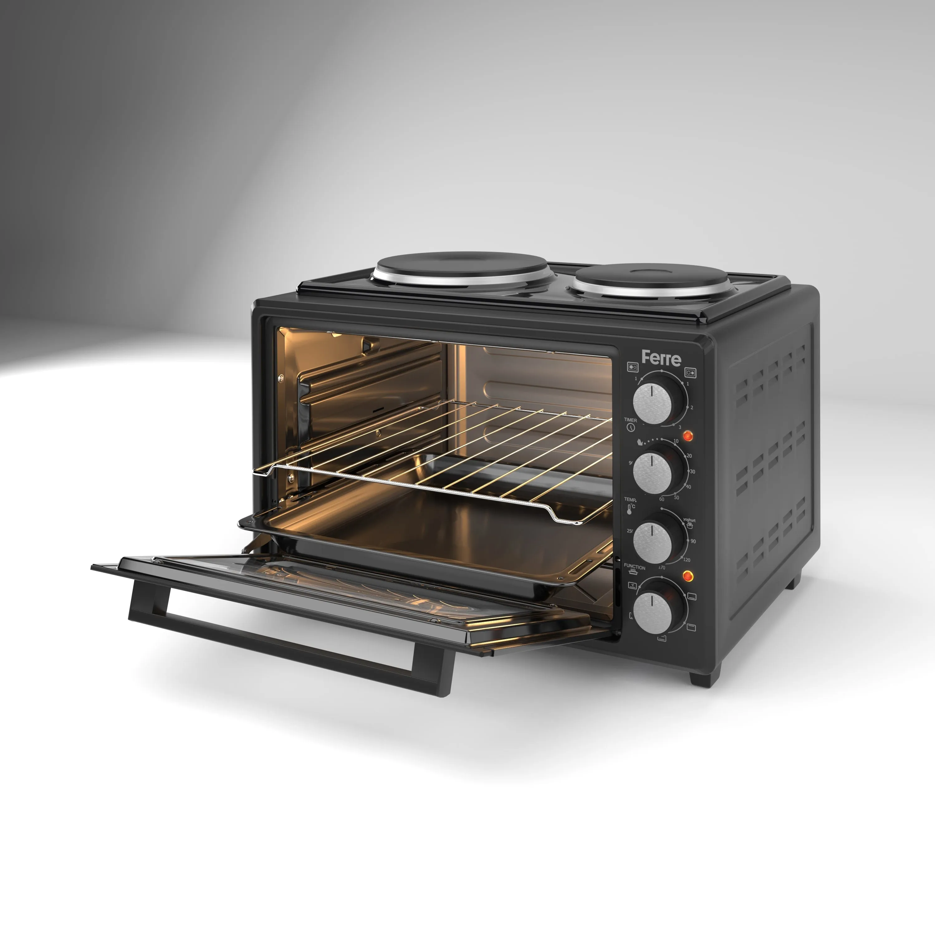Ferre 3550X-HP  - 35L Turbo Mini Oven With 2 Plate - Black