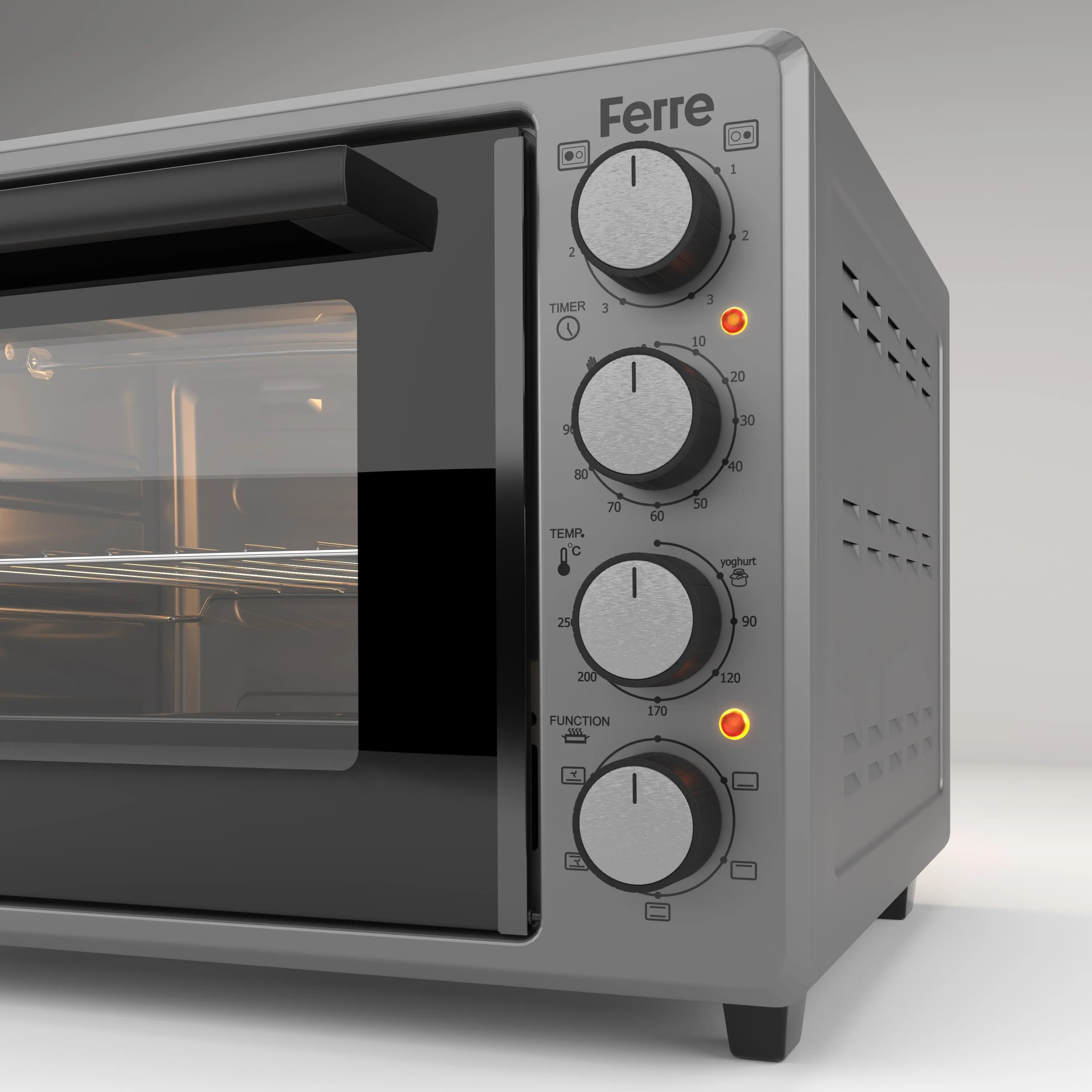Ferre 3550X-HP  - 35L Turbo Mini Oven With 2 Plate - Grey