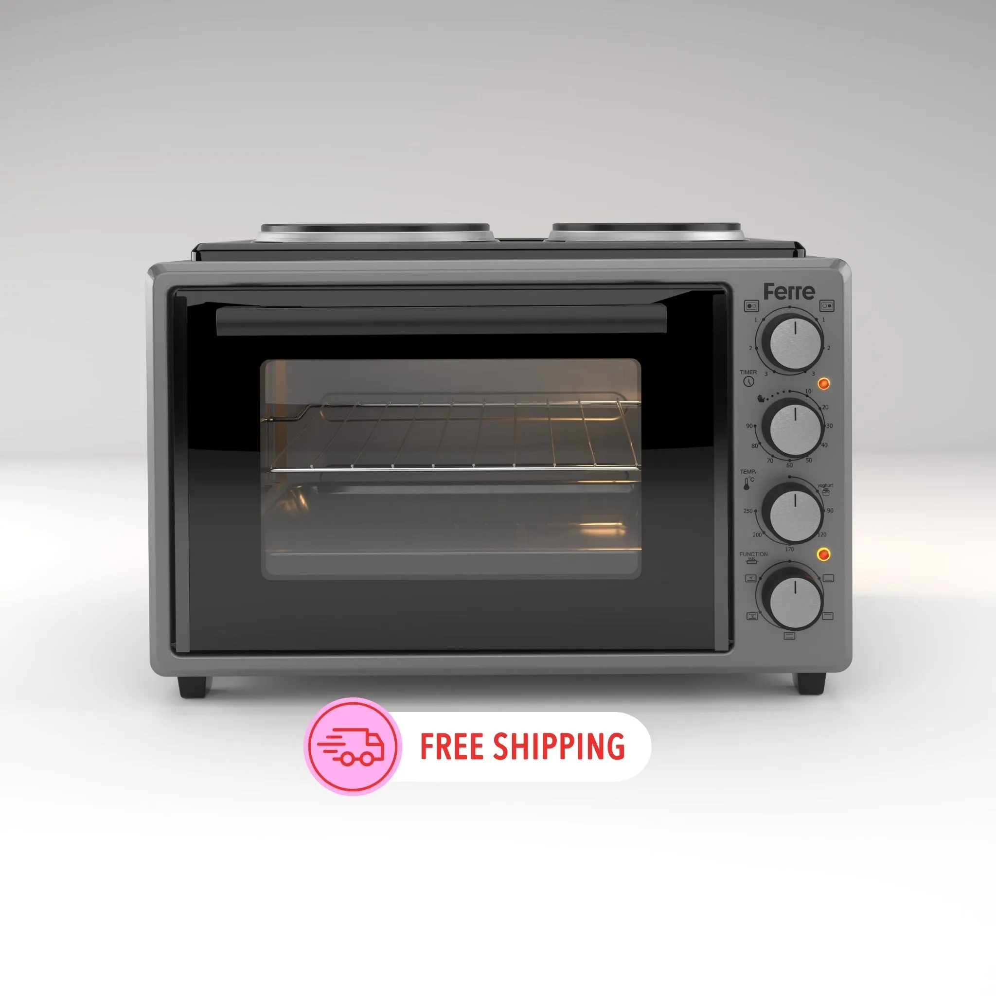 Ferre 3550X-HP  - 35L Turbo Mini Oven With 2 Plate - Grey