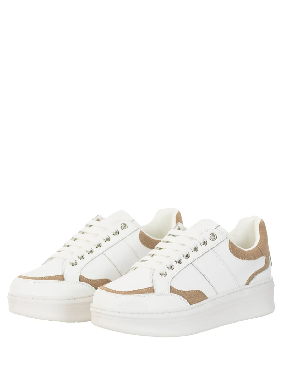 Gaelle sneakers beige e bianco
