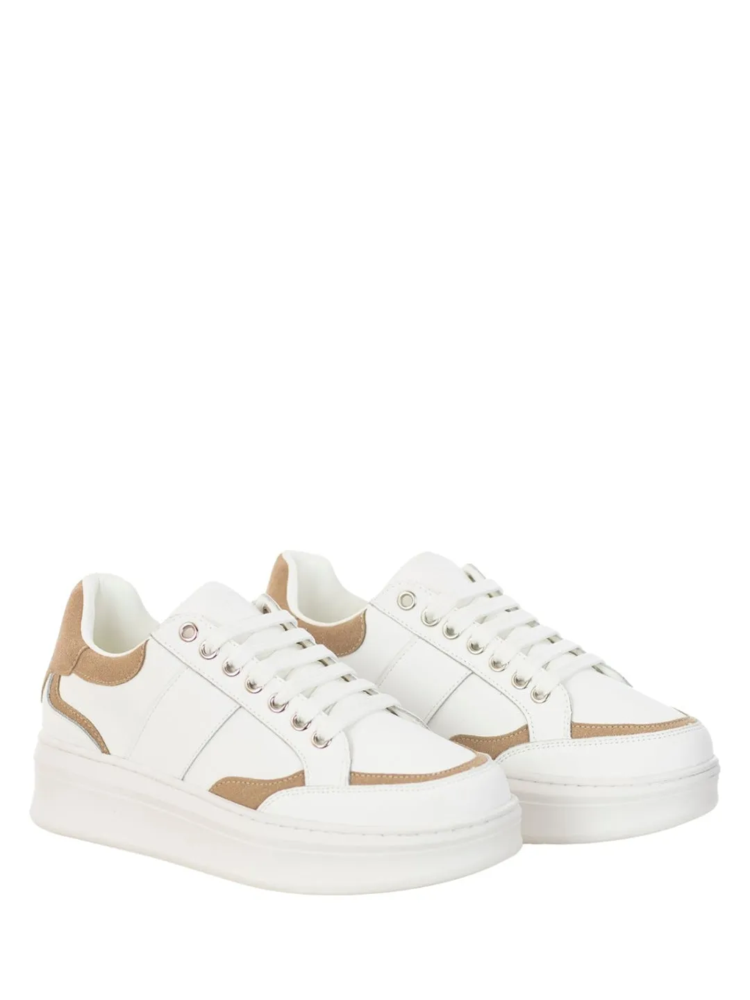 Gaelle sneakers beige e bianco