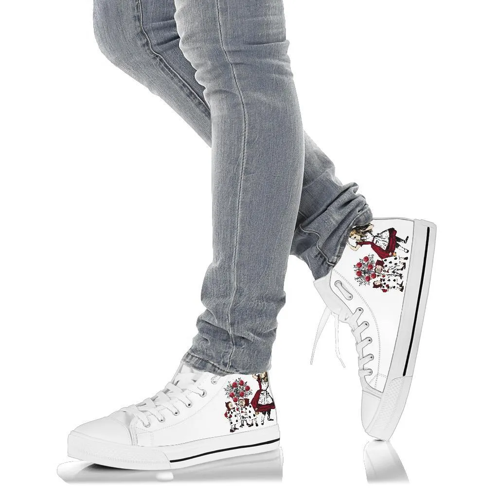High Top Sneakers - Alice in Wonderland Gifts #31 White | Birthday Gifts, Gift Idea, Custom Sneakers Women, Custom Women's Sneakers