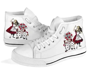 High Top Sneakers - Alice in Wonderland Gifts #31 White | Birthday Gifts, Gift Idea, Custom Sneakers Women, Custom Women's Sneakers