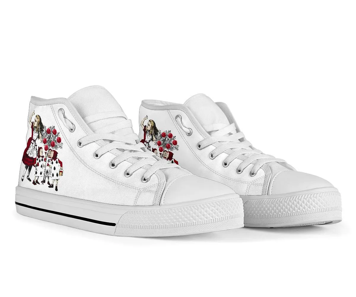 High Top Sneakers - Alice in Wonderland Gifts #31 White | Birthday Gifts, Gift Idea, Custom Sneakers Women, Custom Women's Sneakers