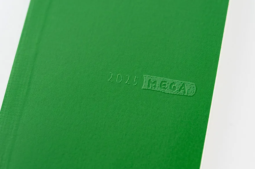 Hobonichi Weeks MEGA,  Hobonichi Techo 2025 Sneaker: Leaf Green Weeks Mega Softcover Book / Weekly Horizontal / January start / Monday start - English Edition