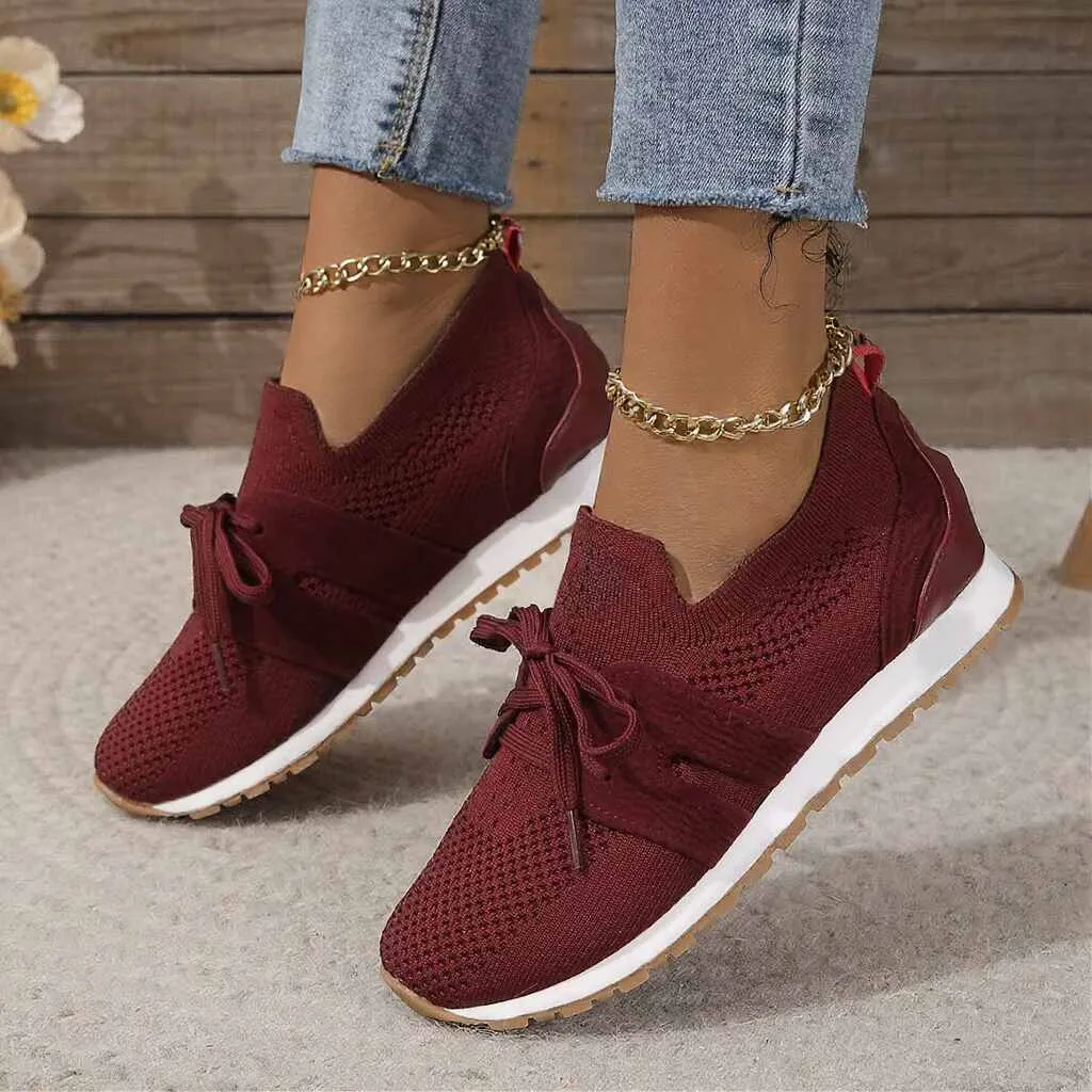 Lace Up Round Toe Woven Athletic