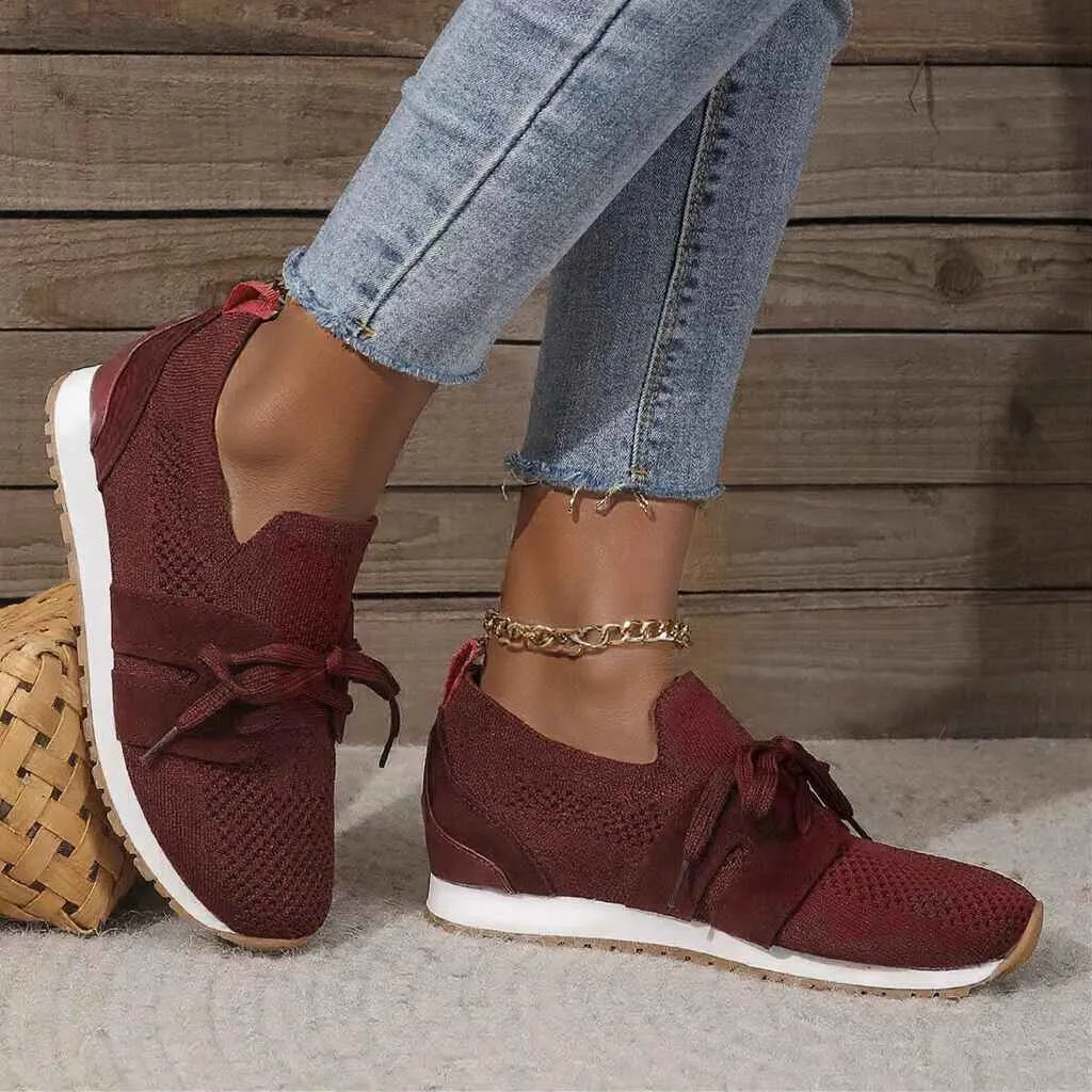 Lace Up Round Toe Woven Athletic