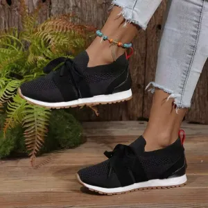 Lace Up Round Toe Woven Athletic
