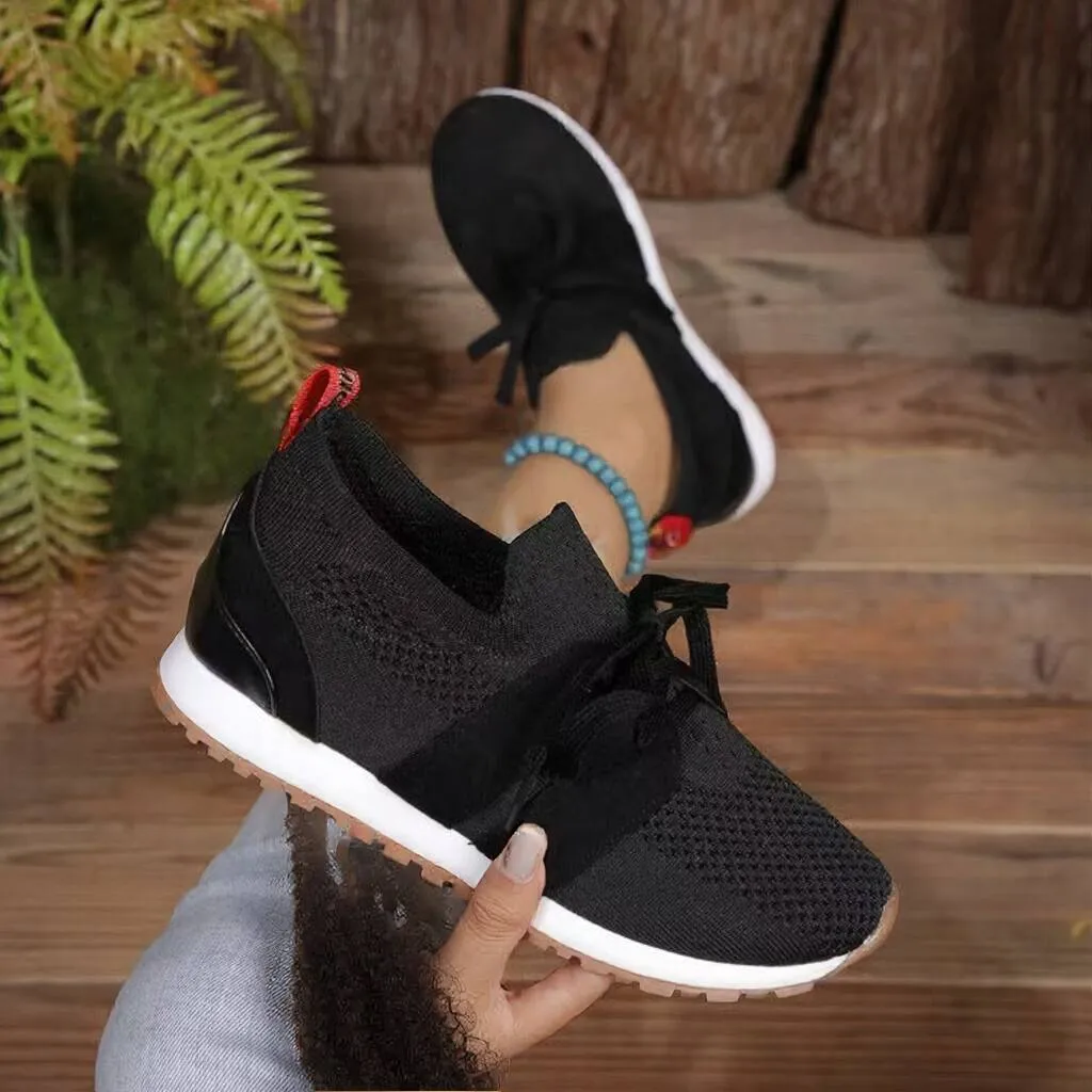 Lace Up Round Toe Woven Athletic