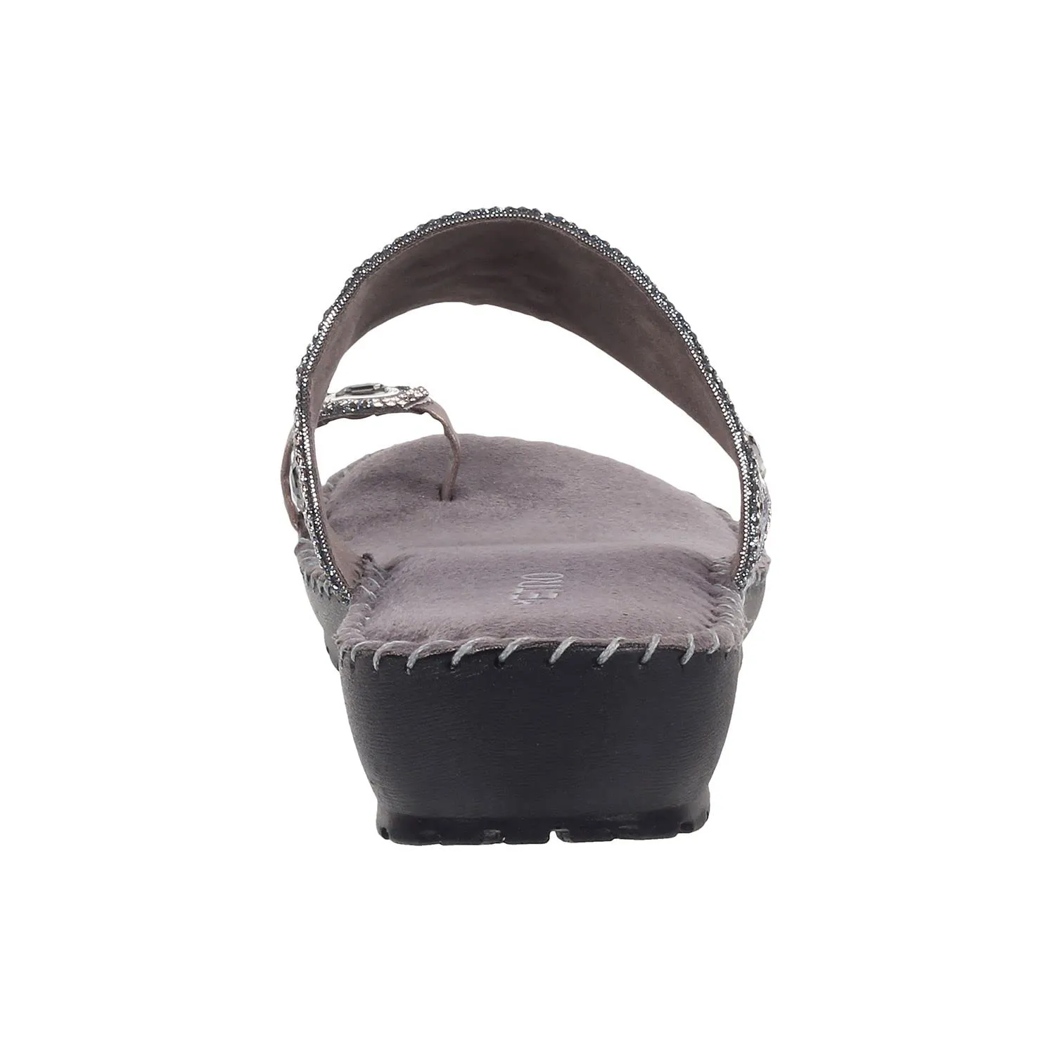 Metro Womens Synthetic Gun Metal Slip Ons