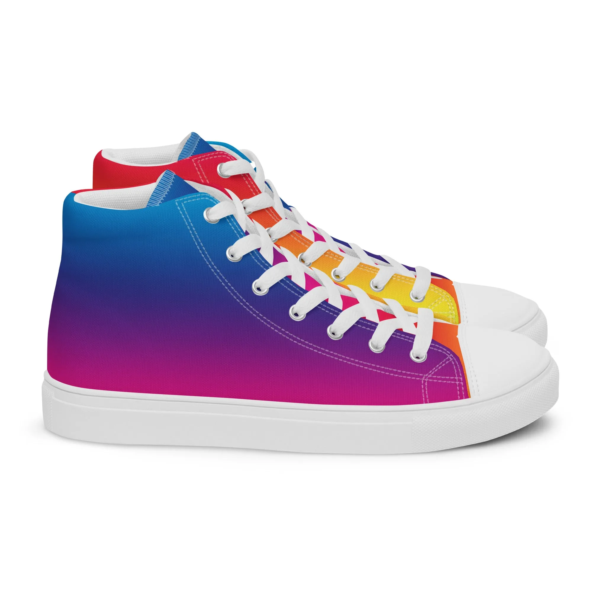 Rainbow Spectrum Women’s high top canvas shoes