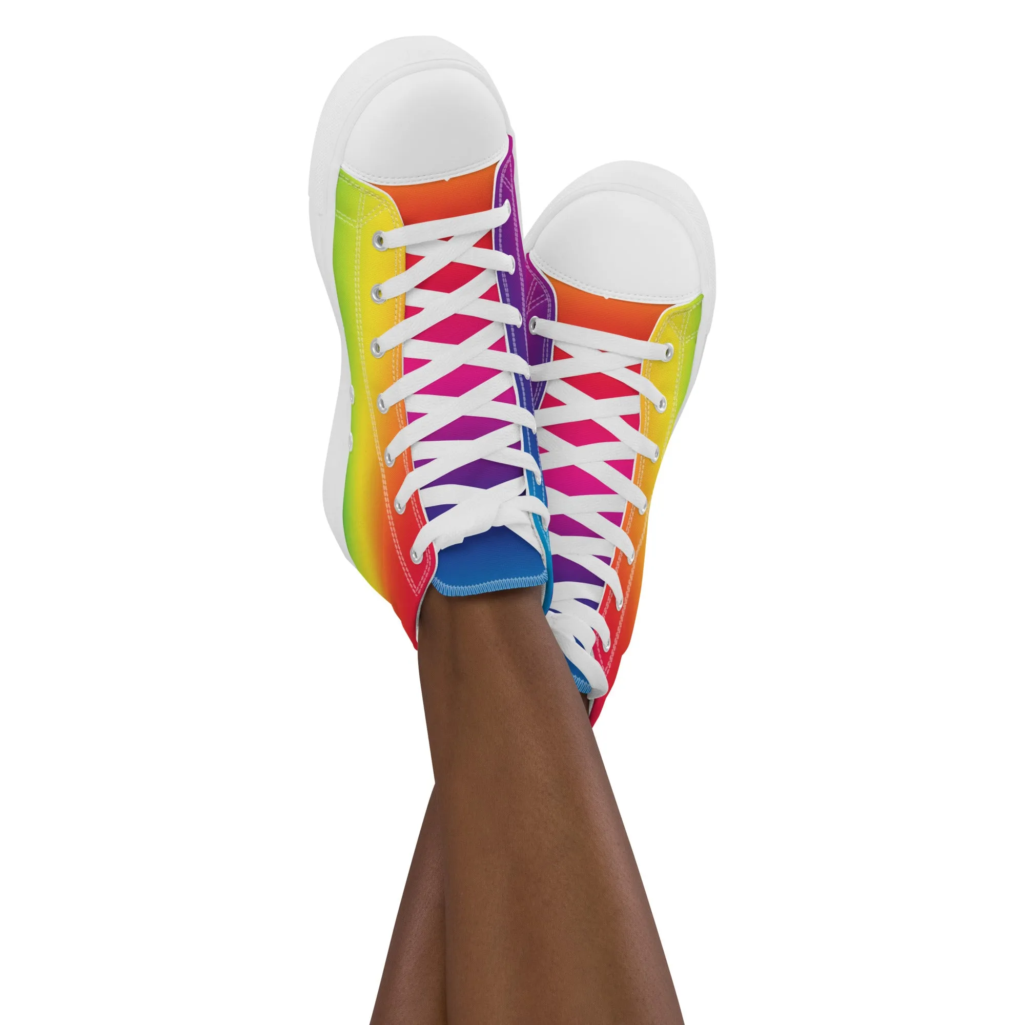 Rainbow Spectrum Women’s high top canvas shoes