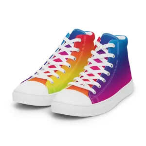 Rainbow Spectrum Women’s high top canvas shoes