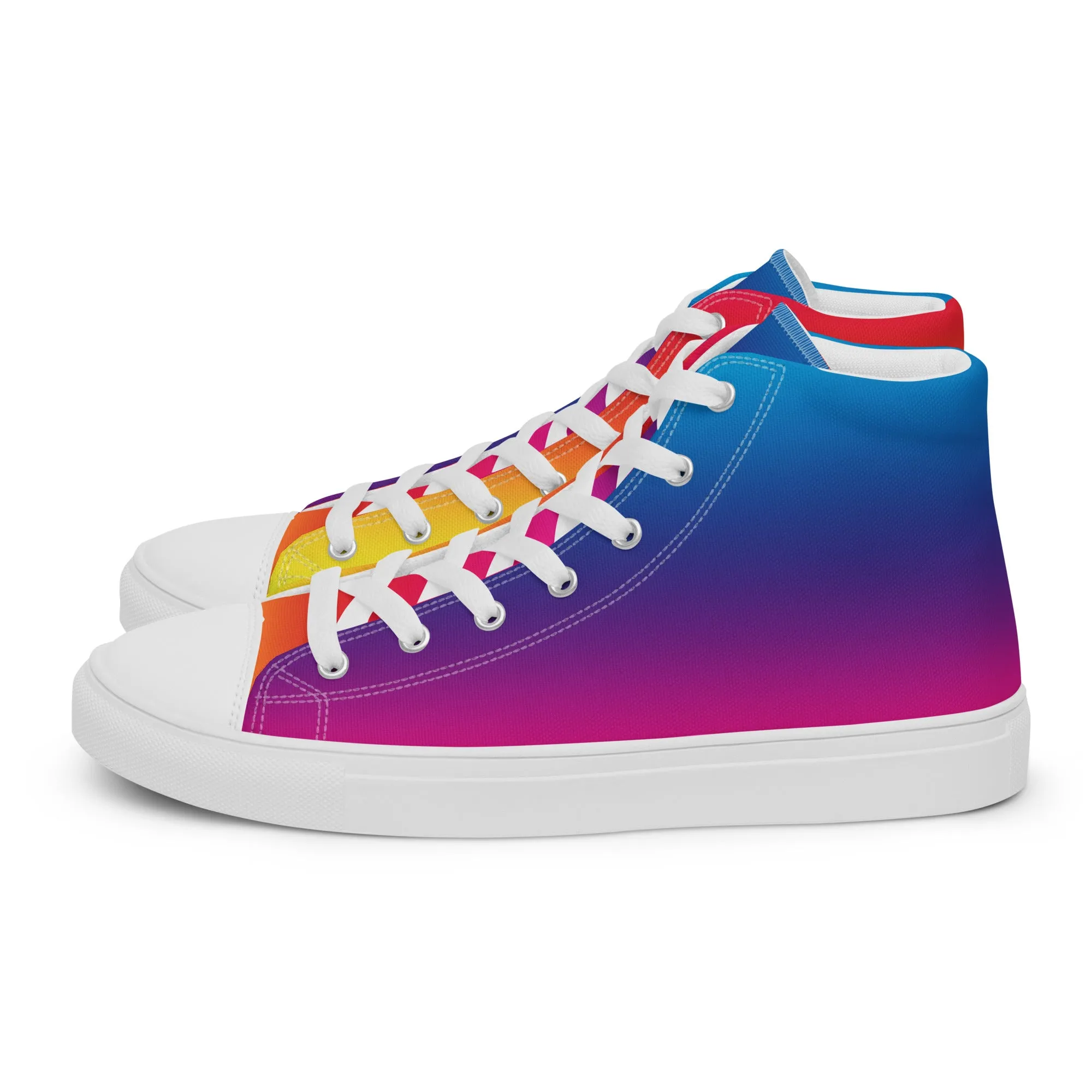 Rainbow Spectrum Women’s high top canvas shoes