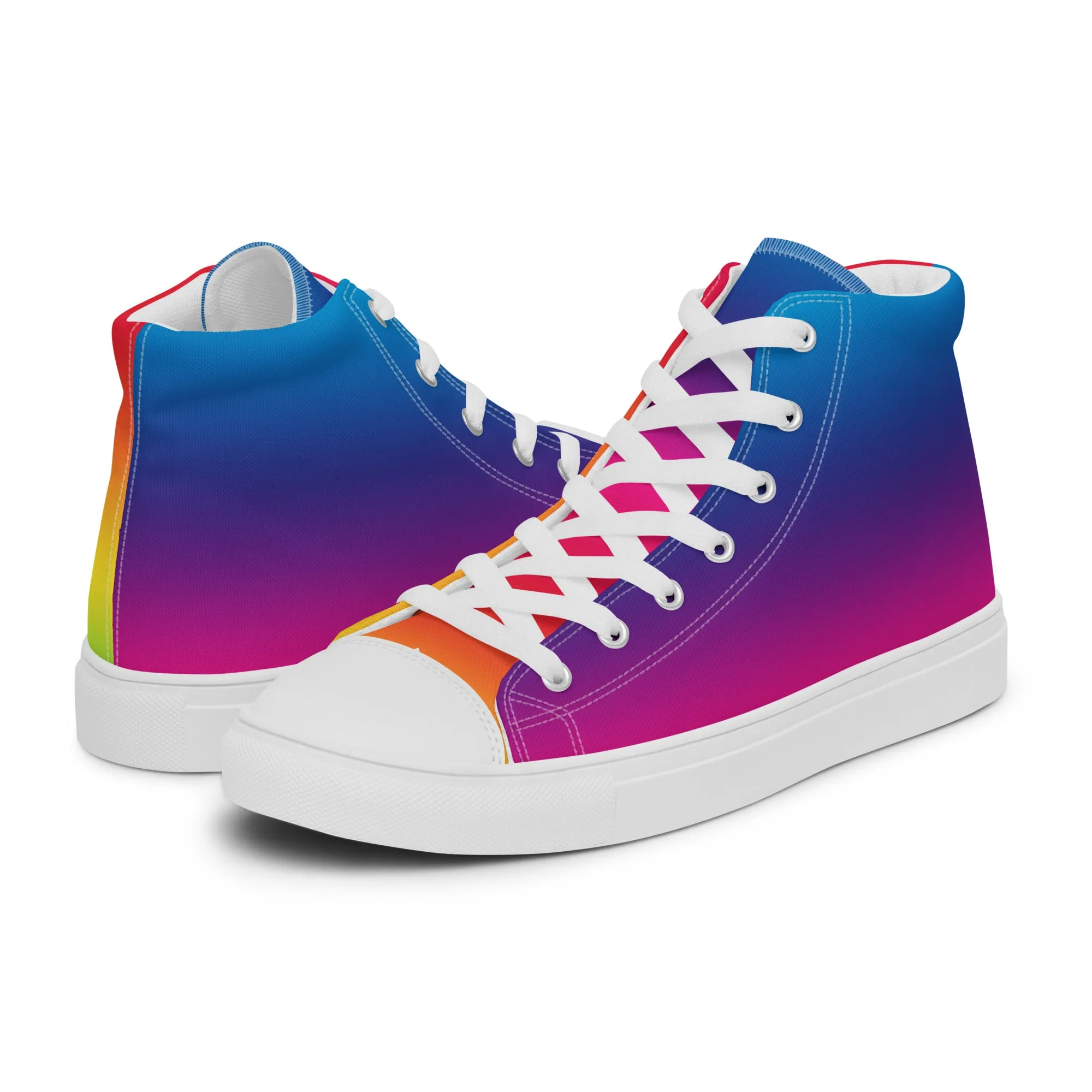Rainbow Spectrum Women’s high top canvas shoes