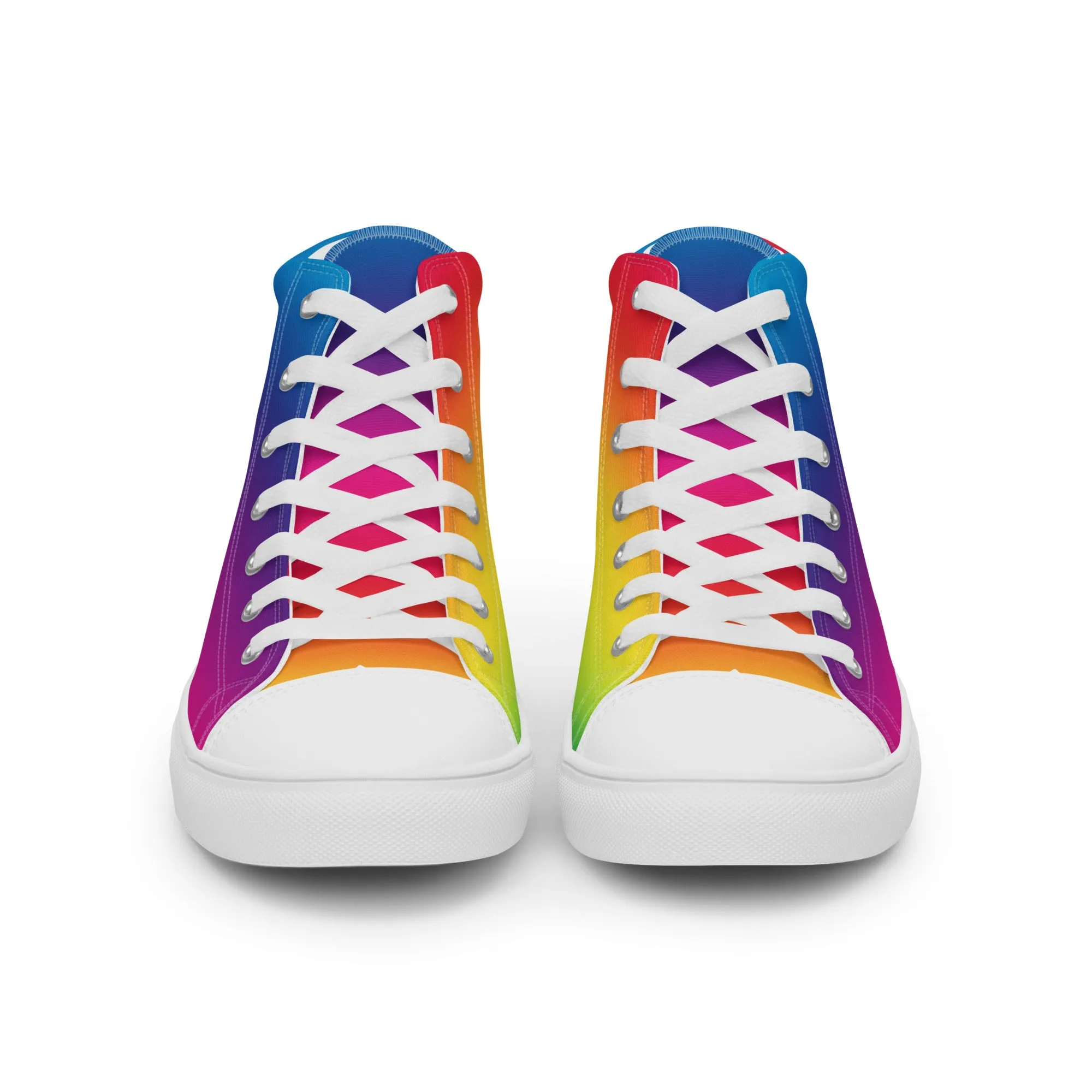Rainbow Spectrum Women’s high top canvas shoes