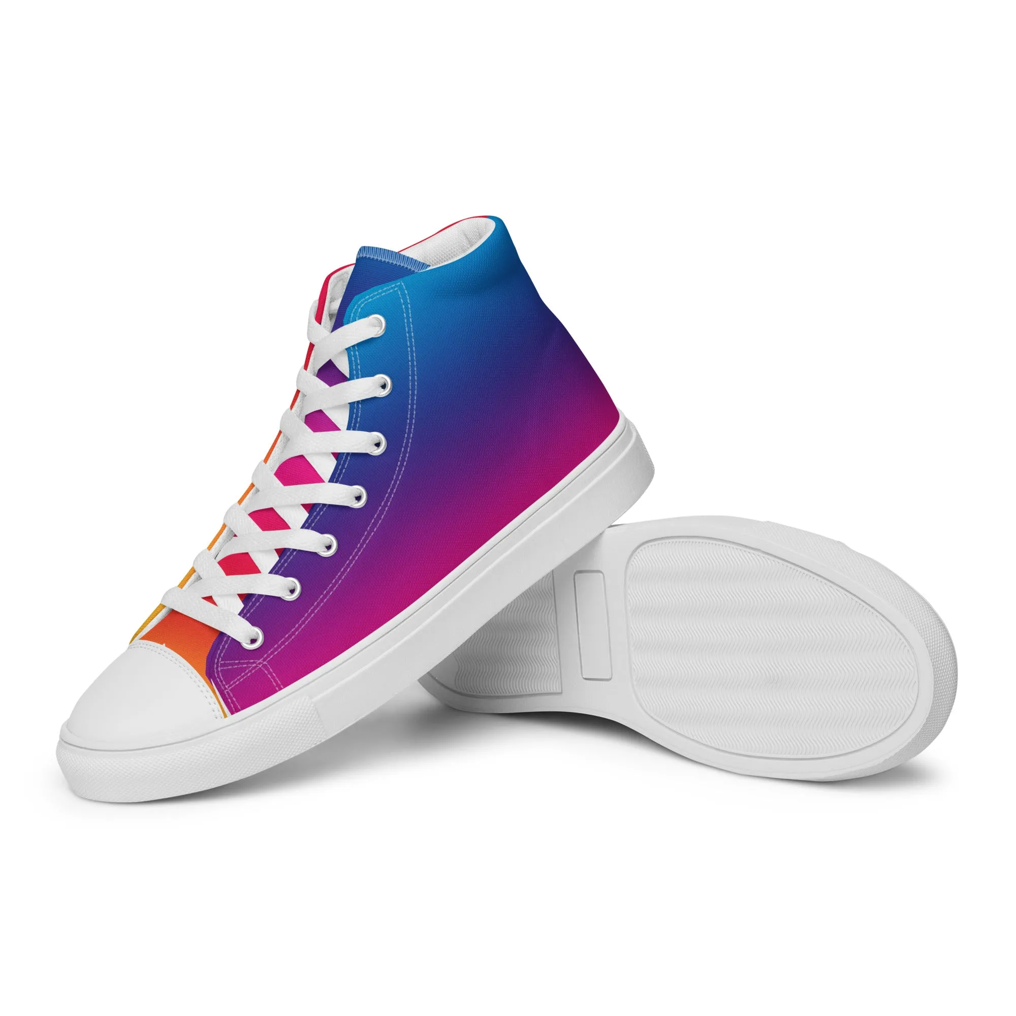 Rainbow Spectrum Women’s high top canvas shoes