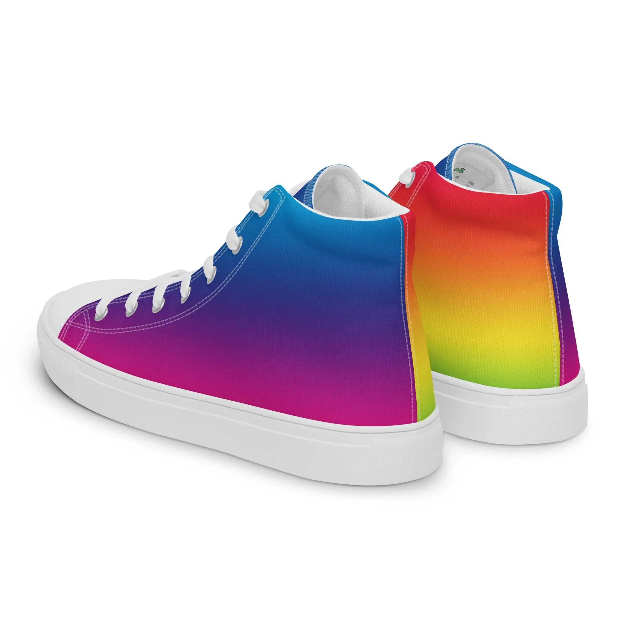 Rainbow Spectrum Women’s high top canvas shoes