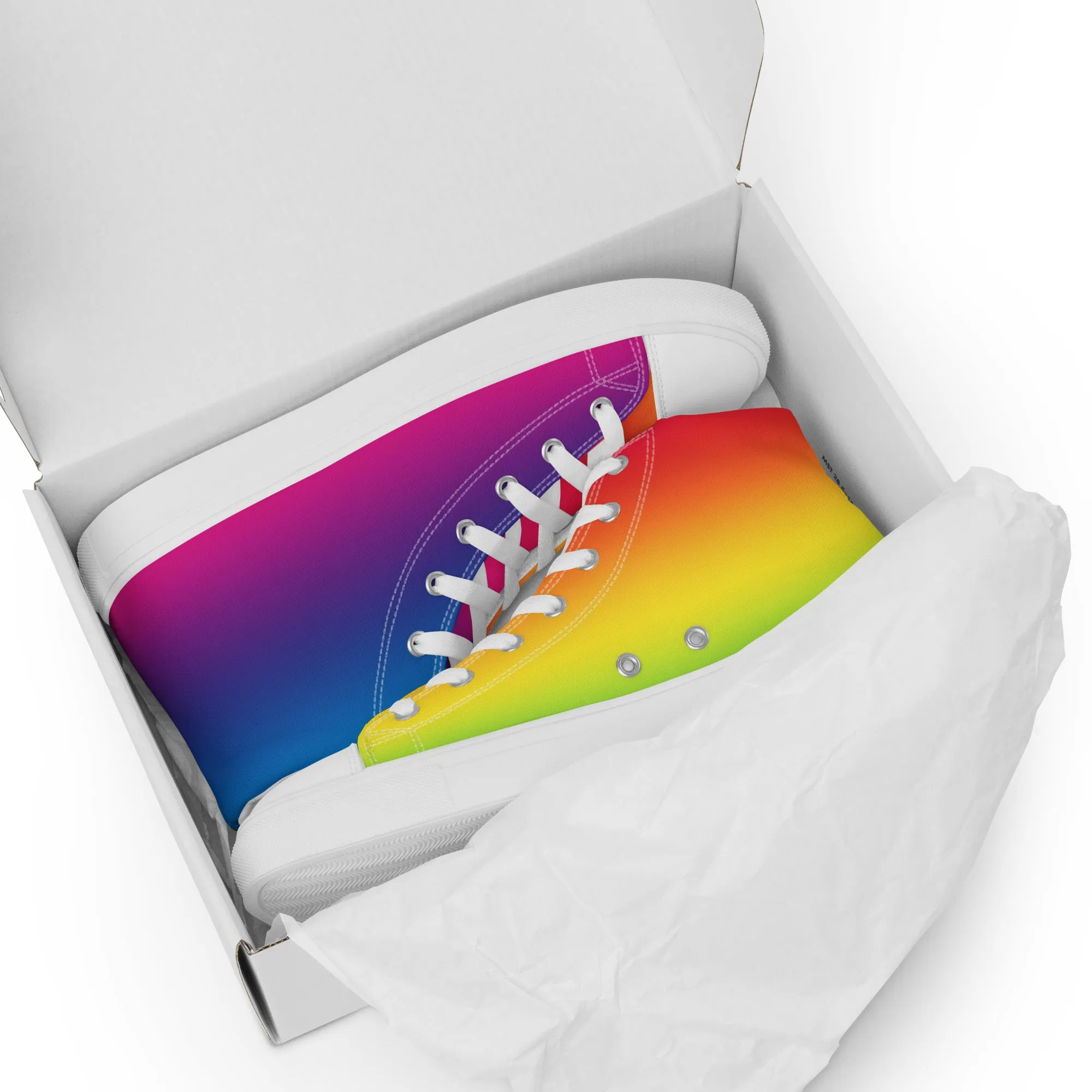 Rainbow Spectrum Women’s high top canvas shoes