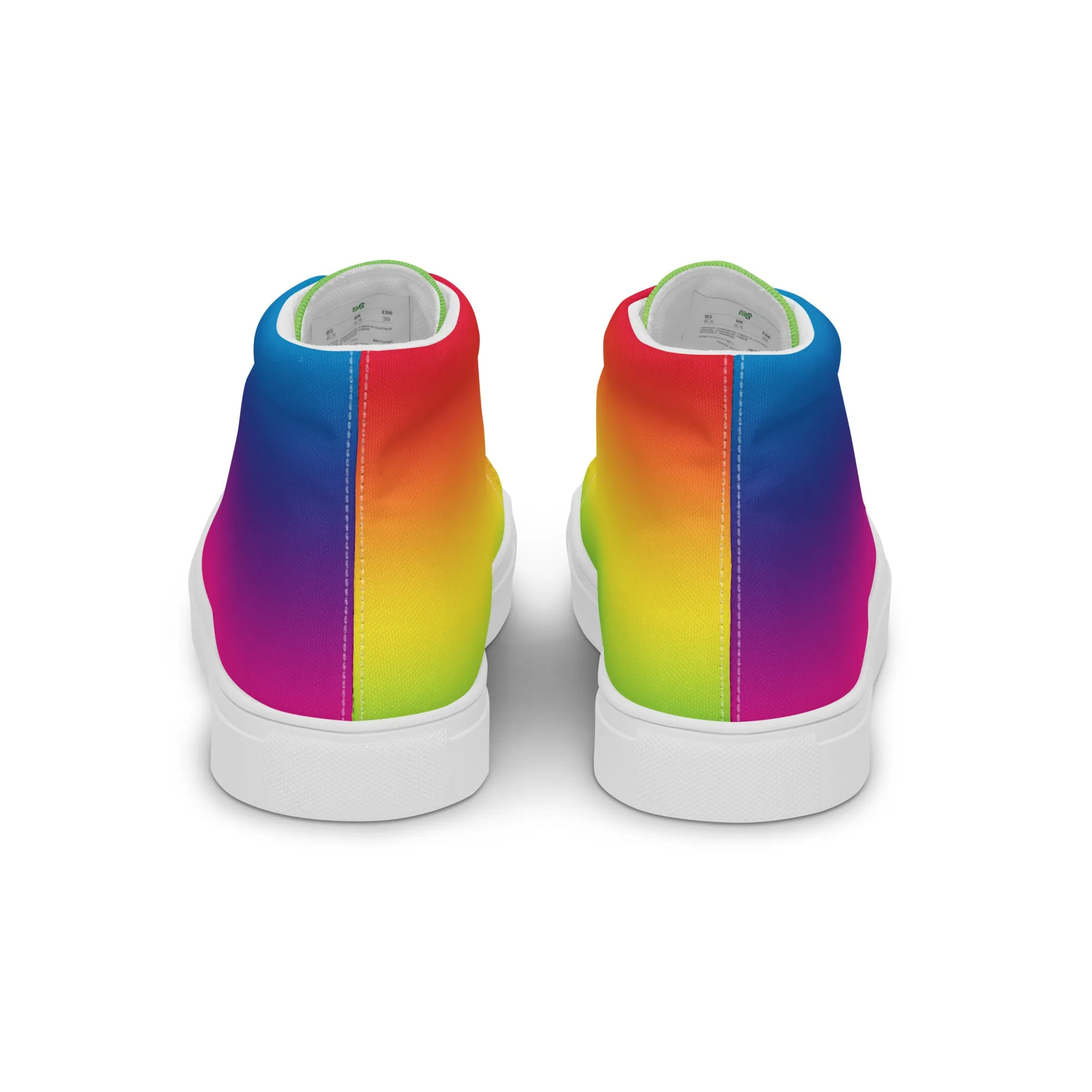 Rainbow Spectrum Women’s high top canvas shoes
