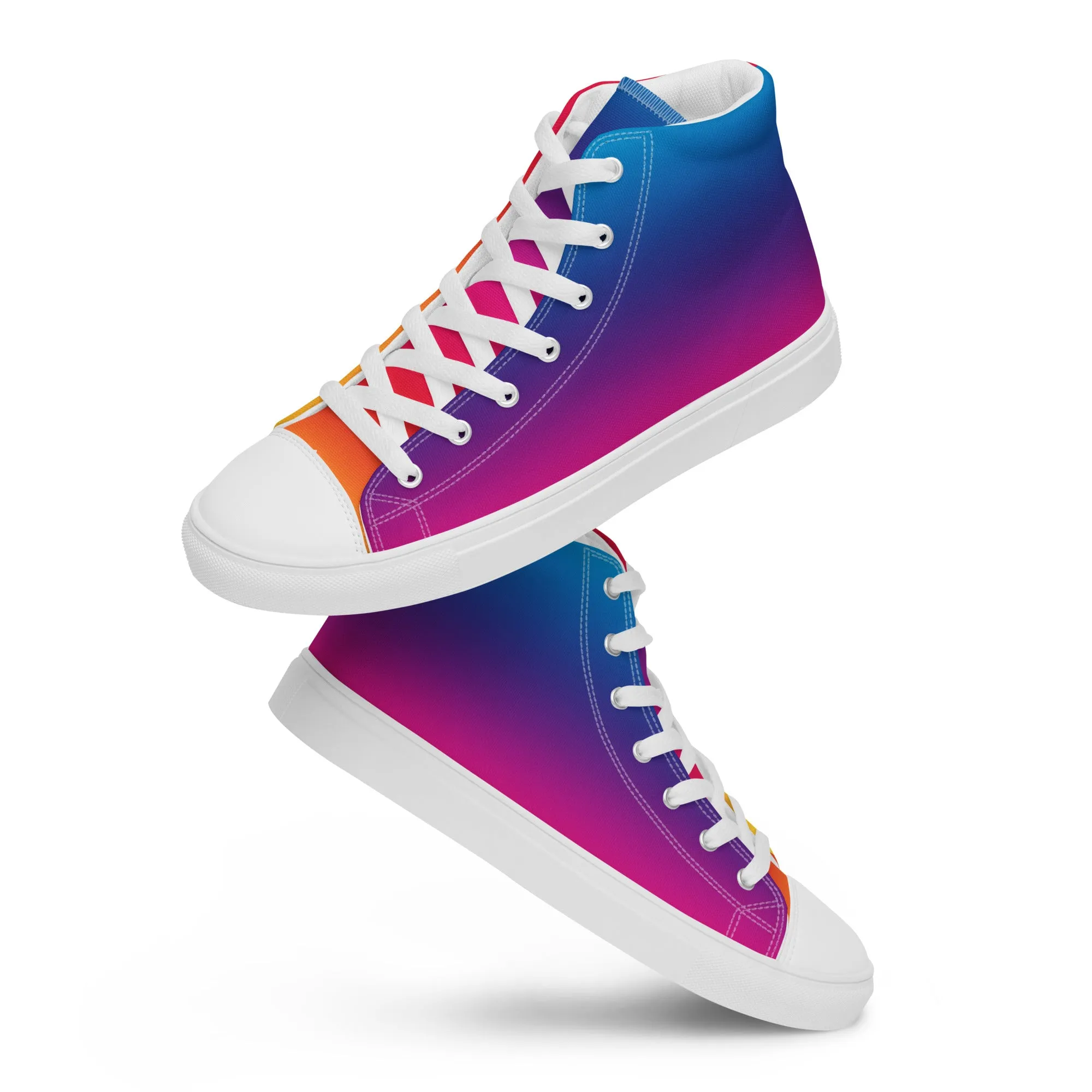 Rainbow Spectrum Women’s high top canvas shoes
