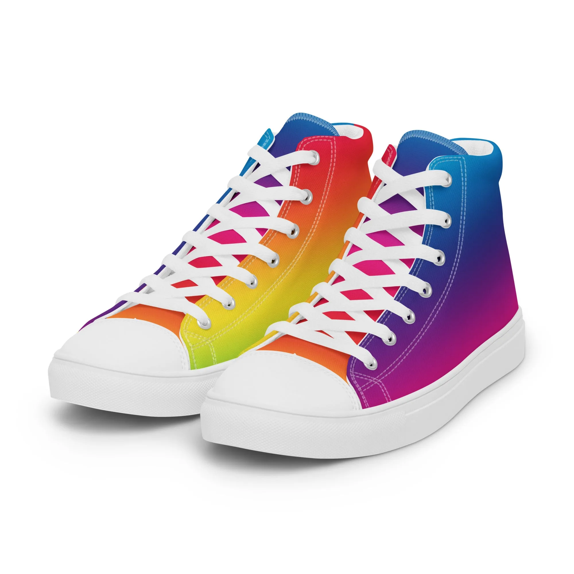 Rainbow Spectrum Women’s high top canvas shoes