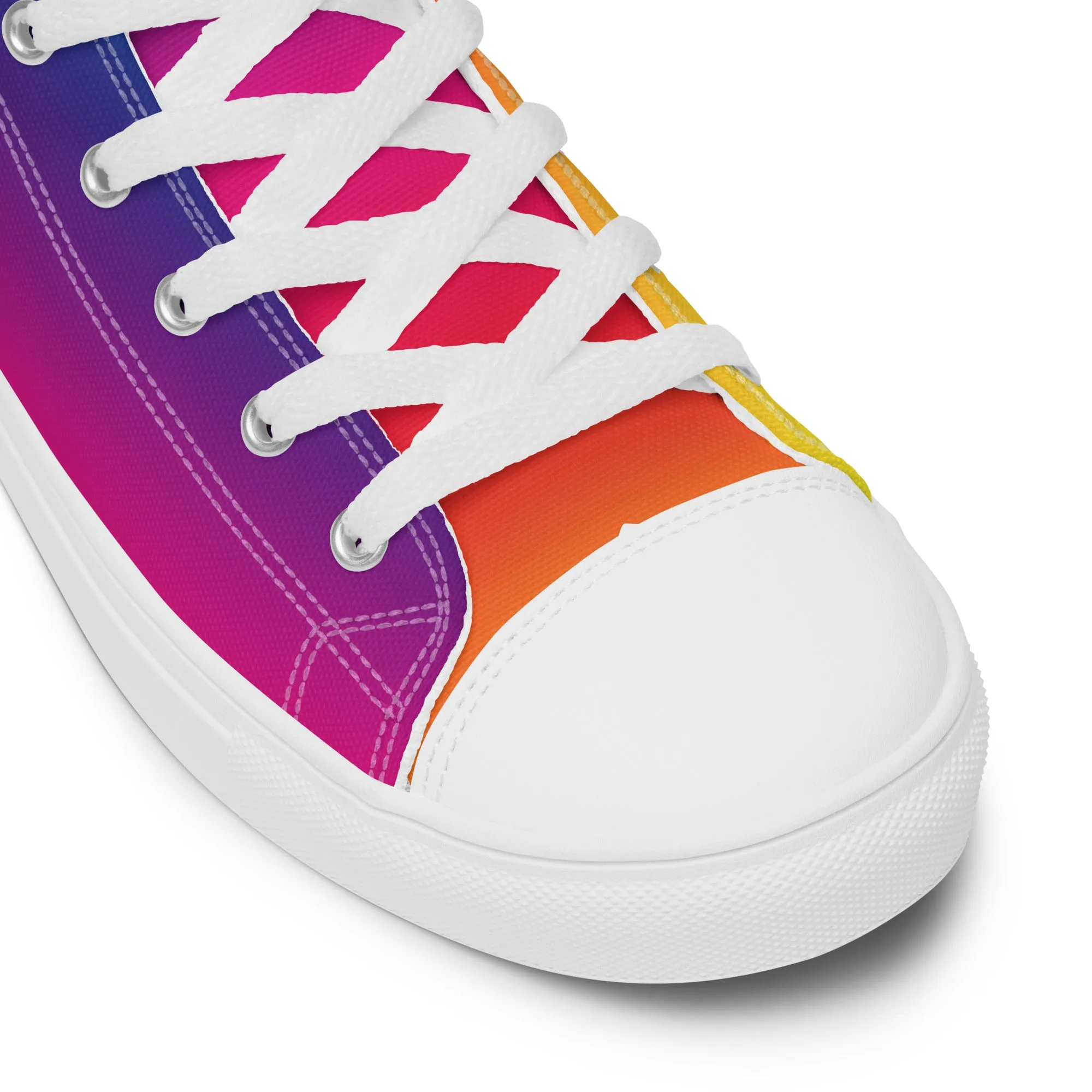 Rainbow Spectrum Women’s high top canvas shoes